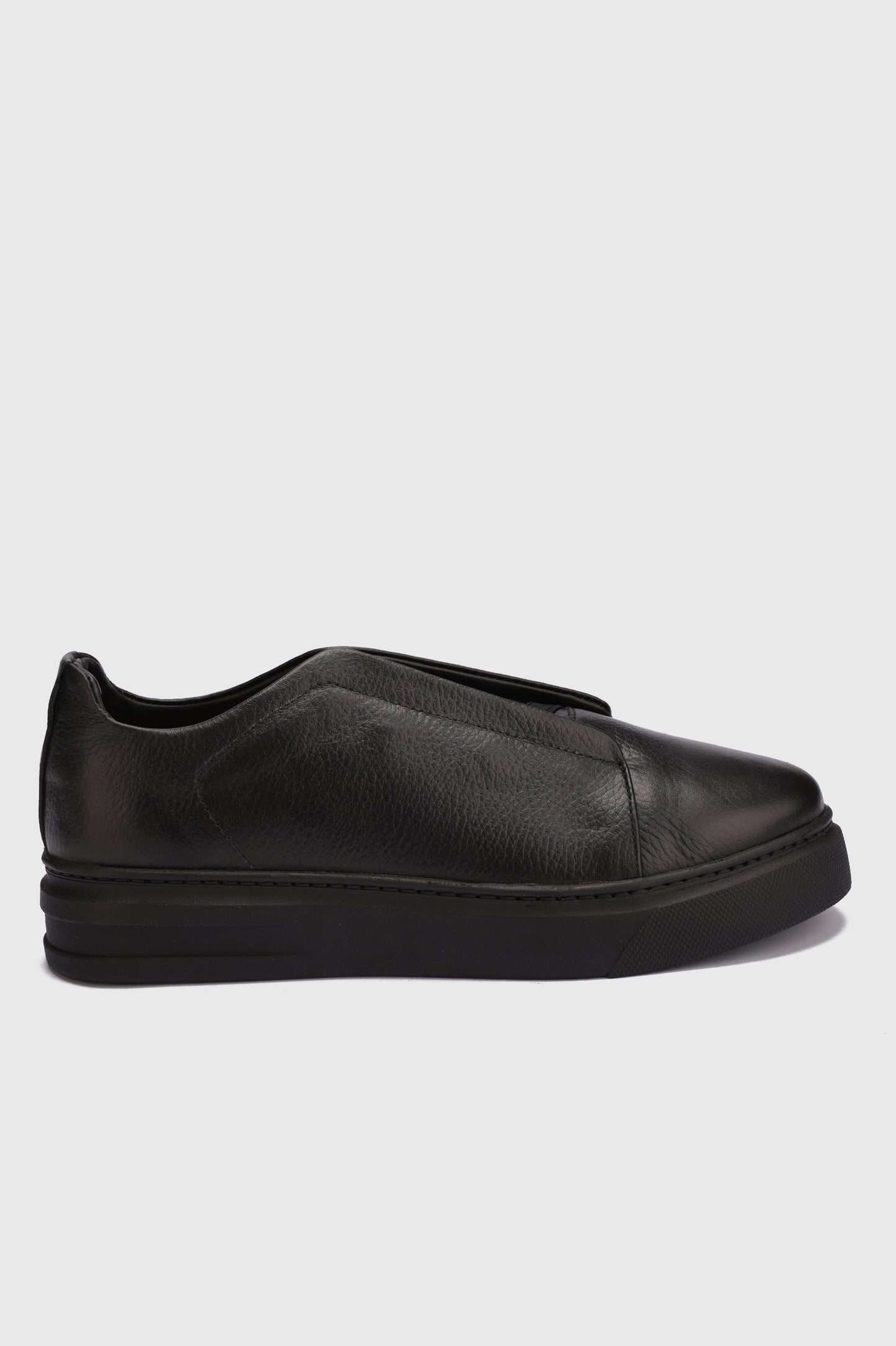 Natural Leather Slip On Sneakers