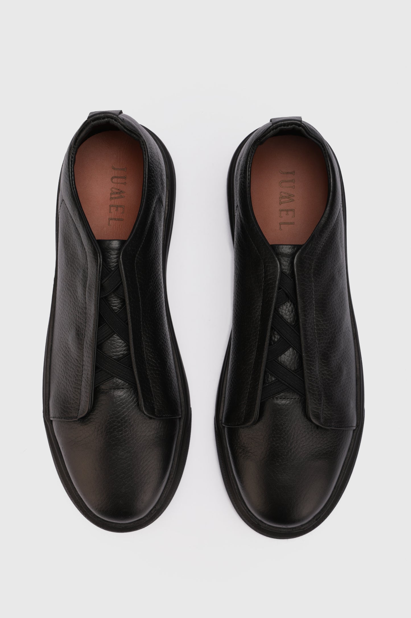 Natural Leather Slip On Sneakers