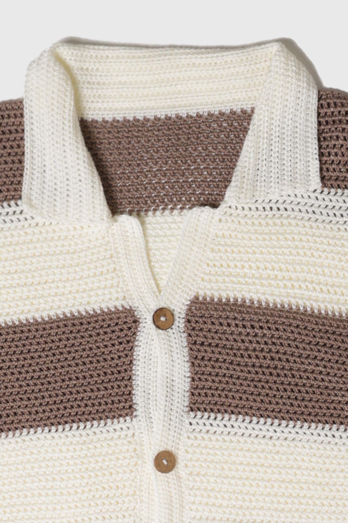 Premium Handmade Off-White/Brown Trichot Shirt