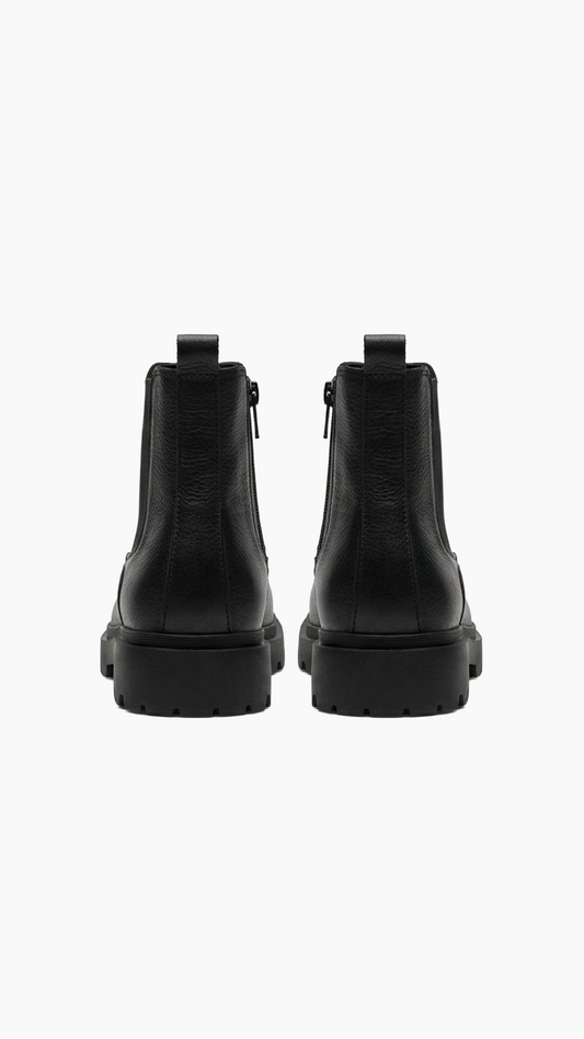 Jumel NOVA Black Leather Zip Ankle Boots