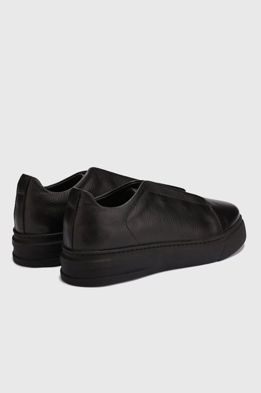 Natural Leather Slip On Sneakers