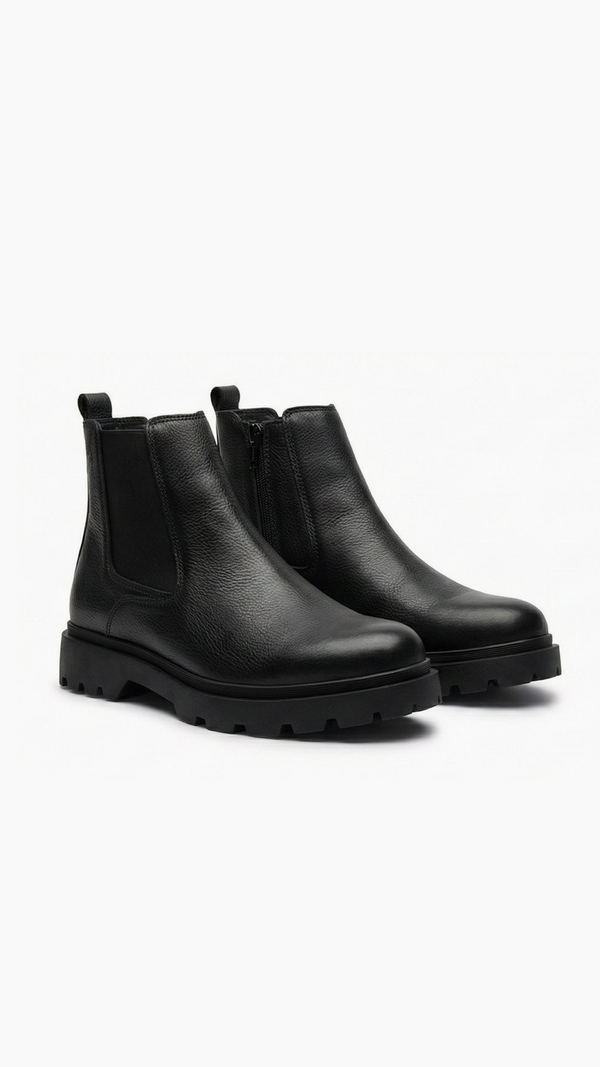 Jumel NOVA Black Leather Zip Ankle Boots