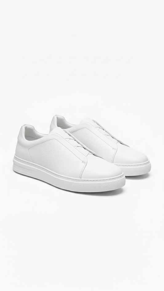 Jumel HAVEN Natural White Leather Slip On Sneakers